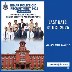 Bihar Police CID Recruitment 2025,Bihar CID Recruitment 2025,Bihar Police Assistant Director Recruitment 2025,Bihar Police Vacancy 2025,Bihar CID Vacancy 2025,Bihar Police CID Apply Online 2025,Bihar CID Assistant Director Apply Online,Bihar CID Scientific Assistant Online Form 2025,Bihar Police 189 Posts Recruitment