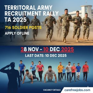 Territorial Army Recruitment Rally 2025,TA Recruitment 2025,Territorial Army Soldier Vacancy 2025,TA Rally Bharti 2025,Territorial Army Apply Offline 2025,Territorial Army 716 Soldier Posts,TA Rally Application Form 2025,TA Rally Date 28 Nov to 10 Dec 2025,Territorial Army Eligibility 2025,Territorial Army Selection Process 2025,TA Soldier Physical Test 2025,Territorial Army Rally TA 2025,Territorial Army Recruitment Rally TA 2025